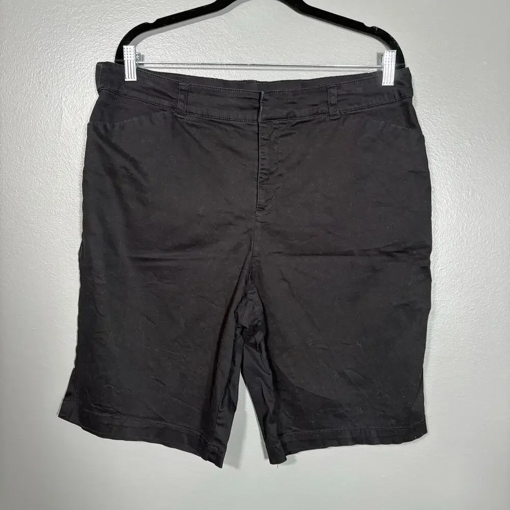 Croft & Barrow Classic Fit Black Chino Bermuda Shorts - 16 - Women's Plus Size